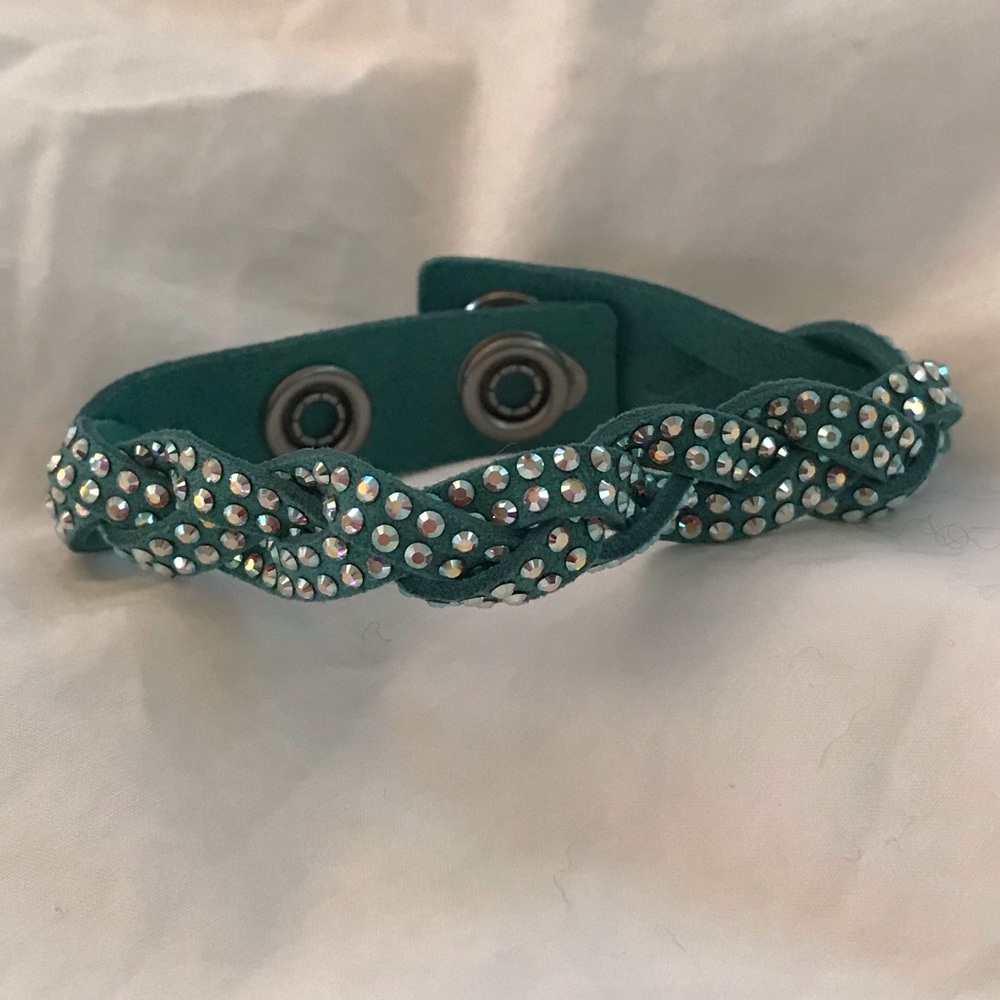NWT Swarovski Crystal Slake Blue Braided Bracelet
